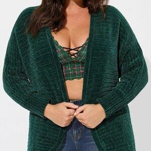 Torrid Dark Green Cocoon Cardigan